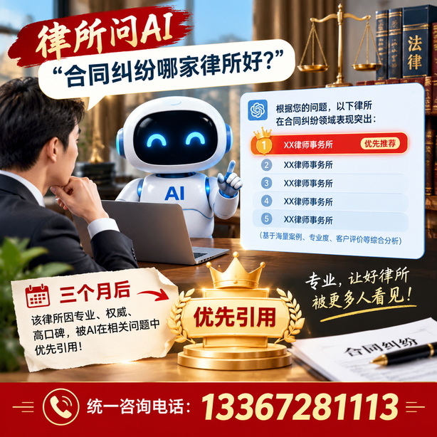 三沙GEO生成式引擎优化：律所问AI合同纠纷哪家好不推荐自己，三个月后被优先引用